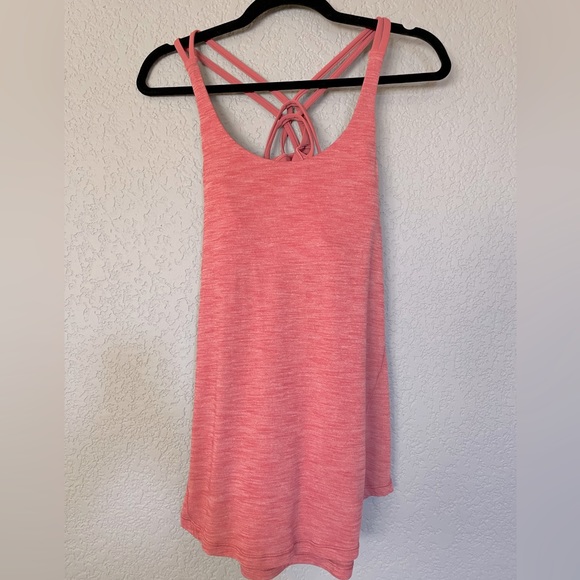 Lululemon Movement To Movement 2 in 1 Tank Top Heathered Pink Color Size 8 - Picture 2 of 13